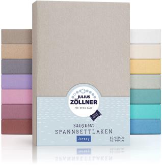 Julius Zöllner 8380347540 Jersey Spannbetttuch Doppelpack für das Kinderbett, Gr. 60x120 / 70x140, taupe