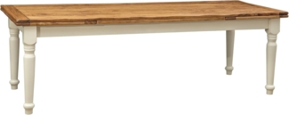Biscottini Esstisch ausziehbar 250 x 100 x 80 cm | Küchentisch im Landhausstil | Esszimmertisch Holz