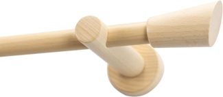 GARESA Gardinenstange MOLIS, Ø 20 mm, 1-läufig, Wunschmaßlänge, mit Bohren, verschraubt, Holzwerkstoff, Metall, Vorhanggarnitur, verlängerbar, Wandmontage, Keil, ohne Ringe