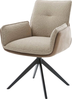 Drehstuhl Nela-Flex Materialmix Schlamm Kreuzgestell breit Schwarz 360° drehbar Wippfunktion