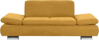 Terrence Sofa 2-Sitzer Veloursstoff Mais Metallfüße verchromt