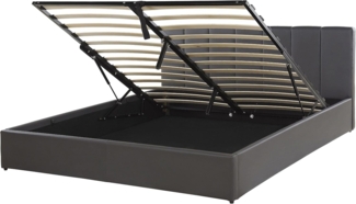 Polsterbett 'DREUX' mit Bettkasten, hochklappbar Grau 160x200 cm