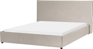 Wasserbett Samtstoff LAVAUR 160 x 200 cm Taupe
