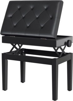 HOMCOM Klavierbank Klavierbank Klavier Bank Schminkhocker mit Stauraum (Hocker, 1-St, Klavierhocker), 54.5 x 33 x 48-58 cm