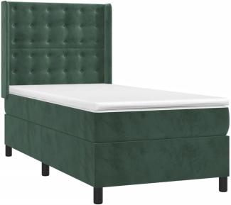 Boxspringbett mit Matratze Dunkelgrün 90x190 cm Samt (Farbe: Grün)