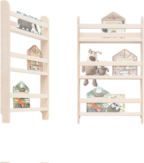 MAMOI® Kinderbücherregal aus Holzwerkstoff – Bücherkiste, Kinderbücherregal, Bücherregal für Kinderzimmer, Bücherbank, Wandregal, Montessori Kindermöbel
