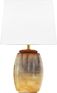 Tisch- oder Nachttischlampen - 38 cm - Gold - Keramik Lampensockel - Schirm Weiß