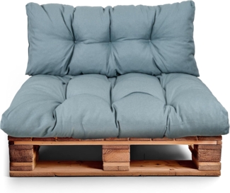 Best Wool Palettenkissen Set – Sitzkissen für Europaletten – Palettenpolster, Gefüllt mit Granuliertem Poulirette-Schaum – Inkl. Sitzkissen 120x80 +Rückenlehne 120x40