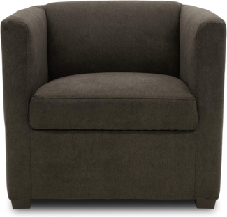 DOMO. collection Bob Sessel, retro Sessel mit Armlehnen und Federkern, 73 x 75 x 69 cm, kleiner Polstersessel Cocktail Loungesessel in Mikrofaser anthrazit