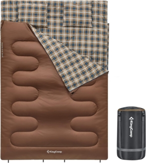 KingCamp Doppeldeckenschlafsack Deckenschlafsack Snowflake 300D 2 Personen, Doppel Schlafsack Lang -13°C