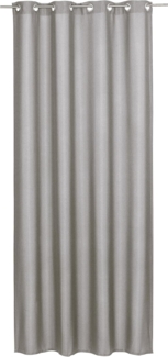 ELBERSDRUCKE Vorhang Ösenschal Lino dunkelbeige 300x140 cm Uni blickdicht, Ösen, blickdicht