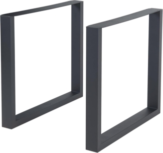 Tischgestell 2er Set Makers Stahl 72x70 cm Schwarz [en. casa]