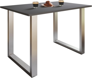 VCM Esstisch Xona 919670 Silber / Anthrazit H. 76 x B. 140 x T. 80 cm