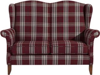Verita Sofa 2-Sitzer Flachgewebe Rot Buche Nussbaumfarben