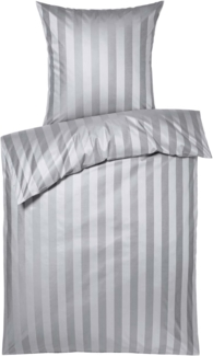 Mako-Brokat-Damast Bettwäsche - Curt Bauer Como 240x220 + 2x80x80 cm-1808 perlgrau