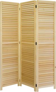 3 fach Paravent Raumteiler Holz Trennwand spanische Wand Sichtschutz natur