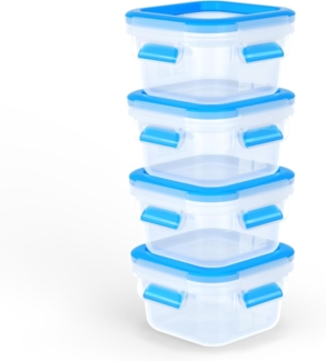 Emsa Frischhaltedose Clip & Close, Kunststoff, (Set, 8-tlg, 4 Frischhaltedose mit Deckel), dicht, hygienisch, unbedenklich, spülmaschinengeeignet
