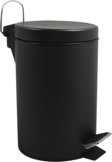 MSV Kosmetikeimer "Schwarz matt"" Mülleimer Treteimer Abfalleimer - 3 Liter – mit herausnehmbaren Inneneimer Grau