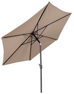 XL Alu Sonnenschirm Ø 2,5 m Kurbelschirm Garten Balkon Terrasse knickbar taupe