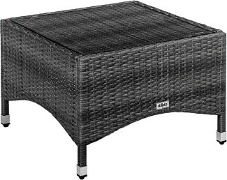 STILISTA® Beistelltisch Polyrattan eckig 58x58cm, grau