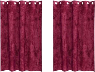 vidaXL Vorhang mit Vorhängen 2 pcs Weinrot 175 x 140 cm Samt 4107644