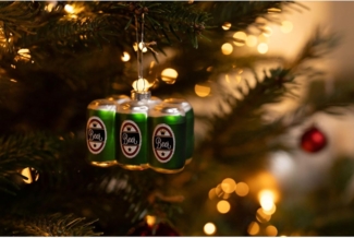 6x Weihnachtskugel Sixpack Bier, Schmuck für Christbaum, Dekoration in der Adventszeit, festlicher Anhänger zu Weihnachten, geeignet für Tannenbaum