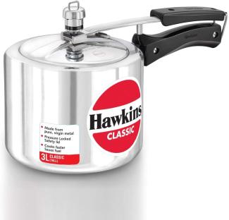 HAWKIN Classic CL3T 3-Liter New Improved Aluminum Pressure Cooker, Small, Silver