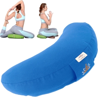 SEI Design Yogakissen Meditationskissen Yogakissen Halbmond mit Buchweizenschalen Füllung, gesticktes Motiv