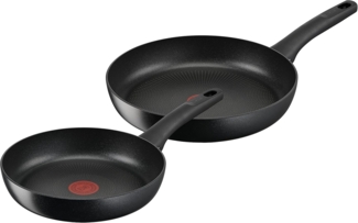 Tefal Hard Titanium On Pfannenset 24 + 28 cm, Pfanne Induktion, Aluminium, unbedenkliche Antihaftversiegelung, Thermo-Signal bei idealer Brattemperatur, für alle Herdarten geeignet, G28890