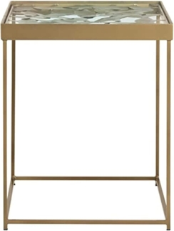 SAFAVIEH Modern Accent Table with Iron Legs, in Antique Brass, 41 X 41 X 50.8