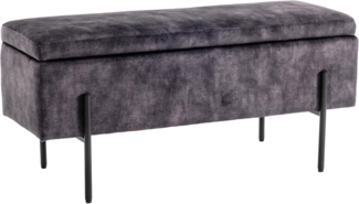 riess-ambiente Sitzbank LOFT 100cm grau / schwarz (Einzelartikel, 1-St), Wohnzimmer · Samt · Metall · mit Stauraum · Flur · Schlafzimmer