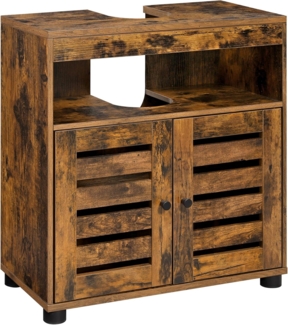 Vasagle Waschbeckenunterschrank mit verstellbarer Ablage, Holz vintagebraun, 30 x 60 x 63 cm