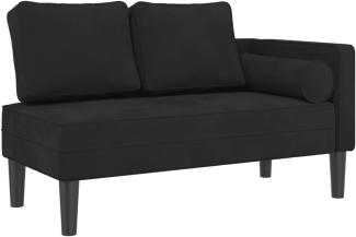 vidaXL Chaiselongue mit Kissen Schwarz Samt