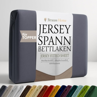 Strauss Home Spannbettlaken Premium Topper Spannbettlaken 150GSM für Matratzen-Topper 10cm Höhe, Gummizug: Rundumgummi, für Topper mit einer Höhe von 10cm, OEKO-TEX zertifiziert