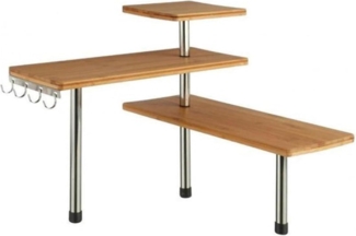 Well Home - Eckregal aus Bambus für die Küche, kompakt und elegant, 45 x 43 x 38,5 cm