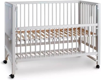 tiSsi¨ 'HAJO' XXL Beistellbett/ Kinderbett, Buche, Weiß, 120x60 cm