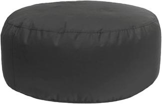 Bruni Pouf Sitzhocker M in Grau – runder Sitzpouf, Indoor und Outdoor als Fußhocker, Yoga-Sitzkissen, Meditationskissen geeignet