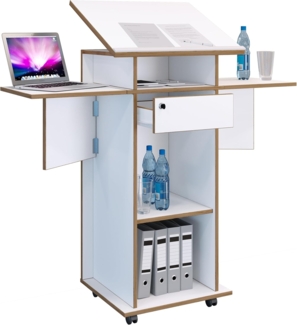 VCM Stehpult Holz Stehpult Rednerpult Stehtisch Rollen Salia