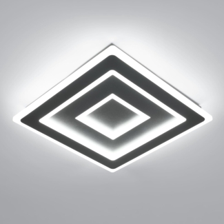 Comely LED Deckenleuchte Schwarz Quadrat für Wohnzimmer, 52W 5850LM 40cm Moderne Deckenlampe Quadratisch Deckenbeleuchtung Lampen für Schlafzimmer, Wohnzimmer, Weißes Licht 6500K