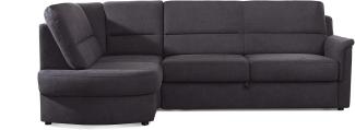 Cavadore Ecksofa Paris mit Federkern / Kleines L-Sofa mit Ottomane / 243 x 87 x 155 / Dunkelgrau