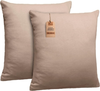 NatureMark Kissenbezüge 2er Pack Jersey Kissenbezug Kissenhülle, (2 Stück), Kissenhülle in vielen Größen und Farben (40 x 40 cm, Sand / Beige)