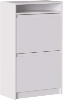 Iconico Home MIK Modern, Schuhschrank mit 2 Türen und 2 Türen mit integrierten Griffen 60x30xh99,5 cm Weiß matt