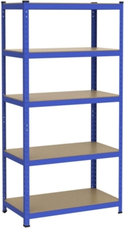 Yaheetech Schwerlastregal 180 x 90 x 45 cm Steckregal 1325kg blau Lagerregal pulverbeschichtet Metallregal Kellerregal