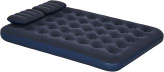 Outsunny Luftbett, Luftmatratze mit Handpumpe, Kopfkissen, Campingbett für 2 Personen, Blau, 203 x 152 x 22 cm