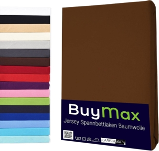 Buymax® Spannbettlaken 70x140 cm Baumwolle 100% Kinderbett Spannbetttuch Baby Bettlaken Jersey, Matratzenhöhe bis 15 cm, Farbe Schokobraun