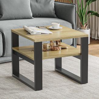 YITAHOME Couchtisch, Beistelltisch Wohnzimmer Tisch für Couch mit Verdickte 18mm MDF Platte und 8mm Schwarze Holzmaserung Tischbeine