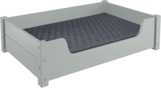 ERST-HOLZ Tierbett Kuscheliges Haustierbett 80x50 cm, Kiefer grau, alle Größen