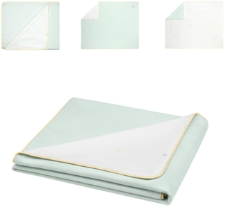 Kikka boo Baby-Sommerdecke 100 x 80 cm, 100% Baumwolle, Wendedecke, ab Geburt grün