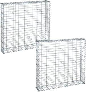 Gabione Steingabionen Steinkorb Gabionen Wand Drahtkorb Mauer 100x100x20 cm