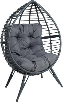 Lounge Sessel Rattansessel Polyrattan Korbsessel Rattan Relaxsessel mit Kissen